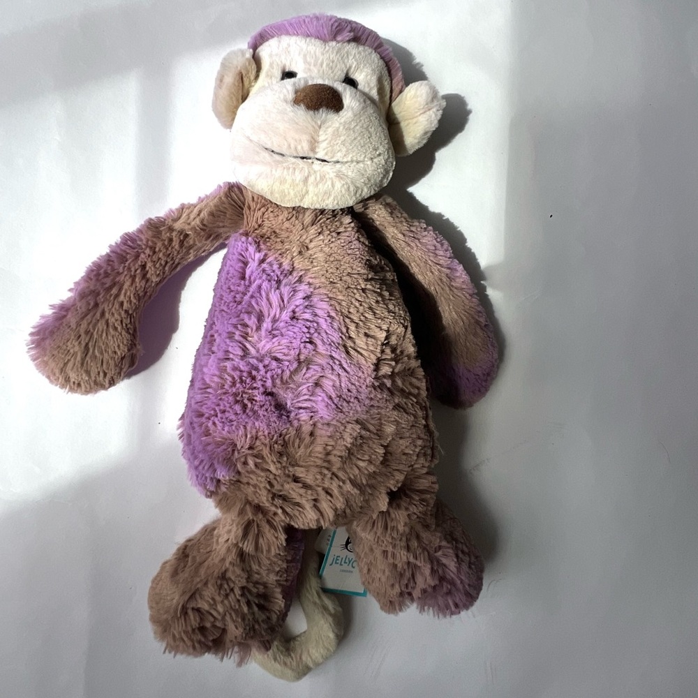 NEW WITH TAGS- Lavender & Brown jellycat monkey